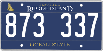 RI license plate 873337
