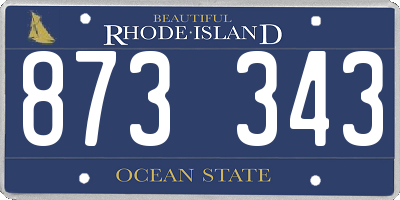 RI license plate 873343