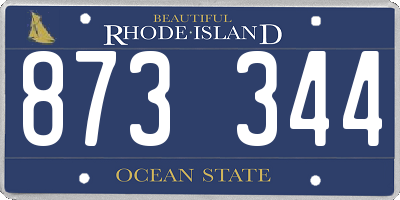 RI license plate 873344