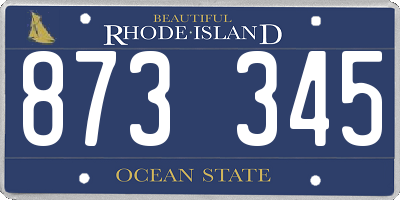 RI license plate 873345