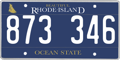 RI license plate 873346