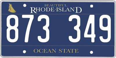RI license plate 873349
