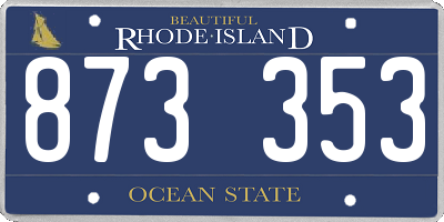RI license plate 873353