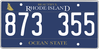 RI license plate 873355
