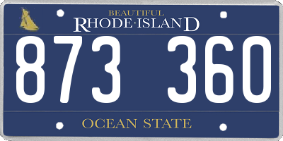 RI license plate 873360