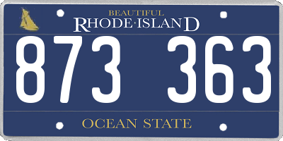 RI license plate 873363