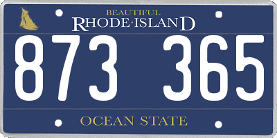 RI license plate 873365