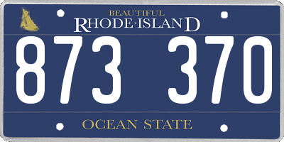 RI license plate 873370