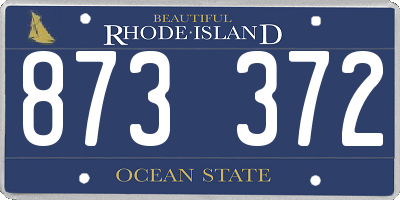 RI license plate 873372