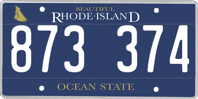 RI license plate 873374
