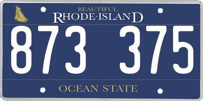 RI license plate 873375