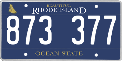 RI license plate 873377