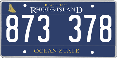RI license plate 873378