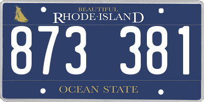 RI license plate 873381