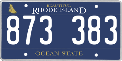 RI license plate 873383