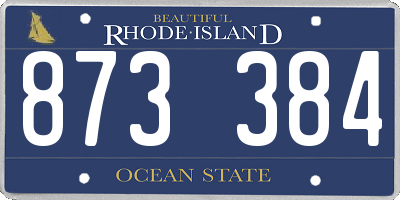 RI license plate 873384