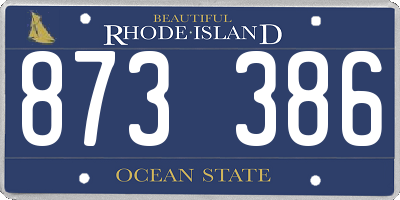 RI license plate 873386
