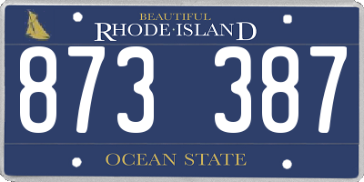 RI license plate 873387
