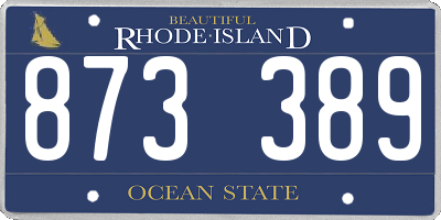 RI license plate 873389