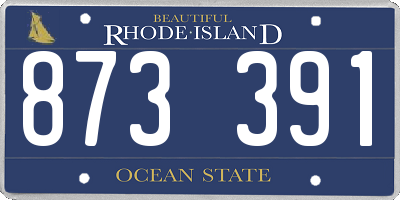 RI license plate 873391