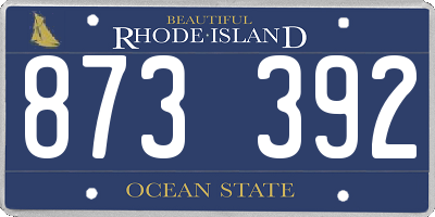 RI license plate 873392