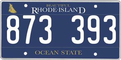 RI license plate 873393