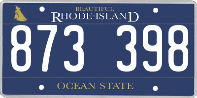 RI license plate 873398