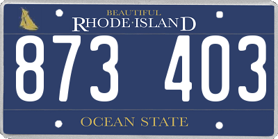 RI license plate 873403