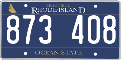 RI license plate 873408
