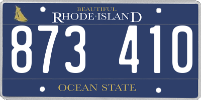 RI license plate 873410