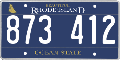 RI license plate 873412