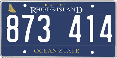 RI license plate 873414