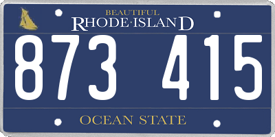 RI license plate 873415