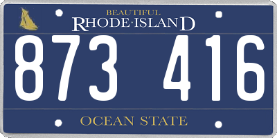 RI license plate 873416