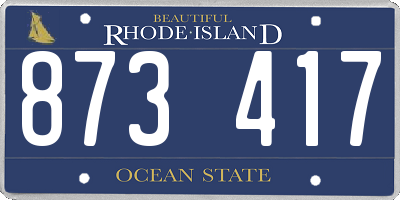 RI license plate 873417