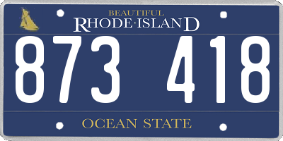 RI license plate 873418