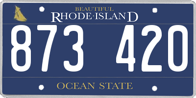 RI license plate 873420