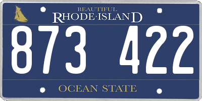 RI license plate 873422