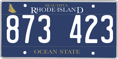 RI license plate 873423