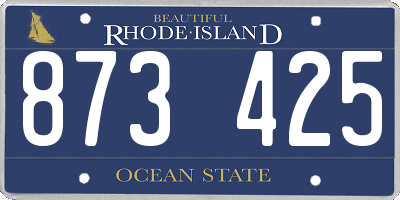RI license plate 873425