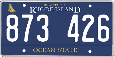 RI license plate 873426