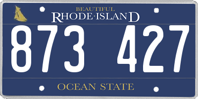 RI license plate 873427