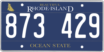 RI license plate 873429
