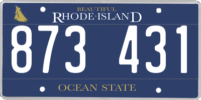 RI license plate 873431