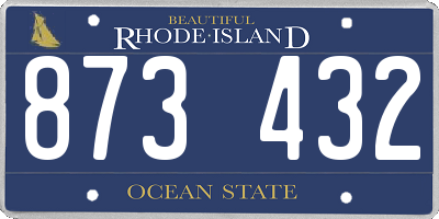 RI license plate 873432