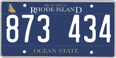 RI license plate 873434