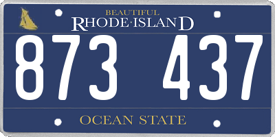 RI license plate 873437