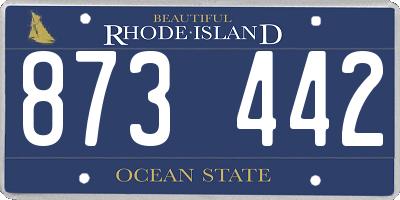 RI license plate 873442