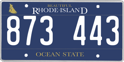 RI license plate 873443