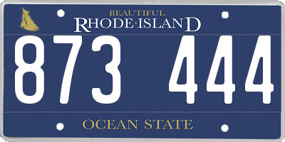 RI license plate 873444